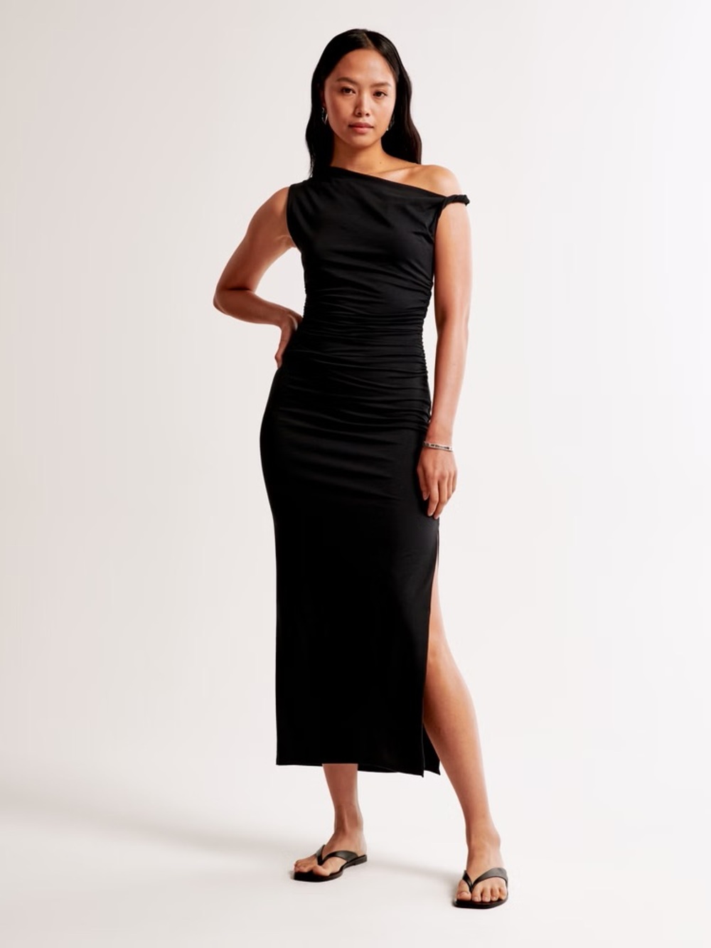 Abercrombie Asymmetrical Twist Knit Midi Dress